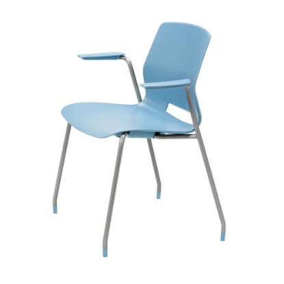 Picture of KFI Studios Imme Stack Chair With Arms, Sky Blue/Silver