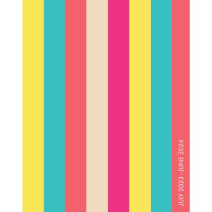 Picture of 2023-2024 Willow Creek Press Monthly Academic Booklet Planner, Cabana Stripe, 9-1/2in x 7-1/2in, July 2023 To June 2024