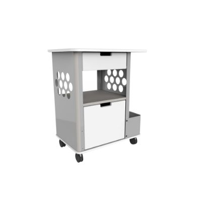 Picture of Safco Focal Plastic Rolling 2-Drawer Storage Cart, 33 1/2in x 28in x 20in, Silver