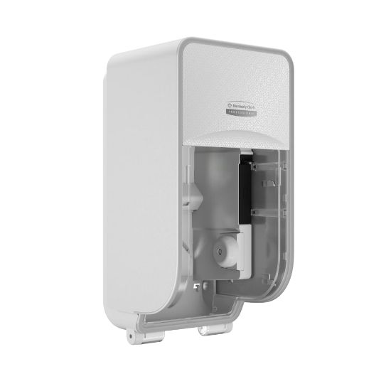 Picture of Kimberly-Clark Professional ICON Coreless Standard 2-Roll Toilet Paper Dispenser With Faceplate, Vertical, White Mosaic