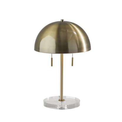 Picture of Adesso Simplee Dome Table Lamp, 18inH, Antique Brass/Clear