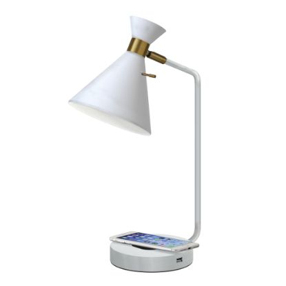 Picture of Adesso Maxine AdessoCharge Desk Lamp, 19inH, Matte White