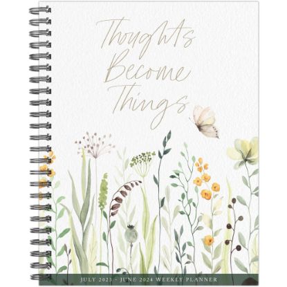 Picture of 2023-2024 Willow Creek Press Softcover Weekly/Monthly Academic Planner, 11-1/2in x 8in, Thoughts Become Things, July 2023 To June 2024