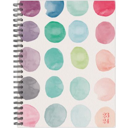 Picture of 2023-2024 Willow Creek Press Softcover Weekly/Monthly Academic Planner, 11-1/2in x 8in, Organic Watercolor Dot, July 2023 To June 2024