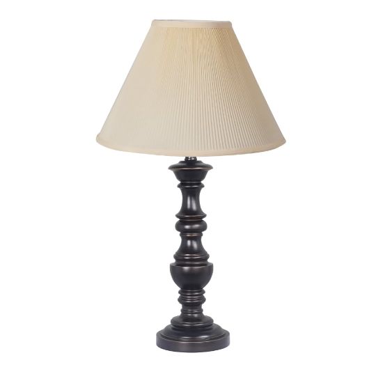 Picture of Adesso Simplee Turned Base Table Lamp, 27-3/4inH, Ivory/Antique Bronze