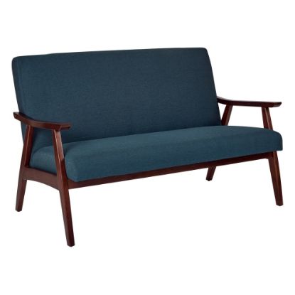 Picture of Ave Six Work Smart Davis Loveseat, Klein Azure/Medium Espresso