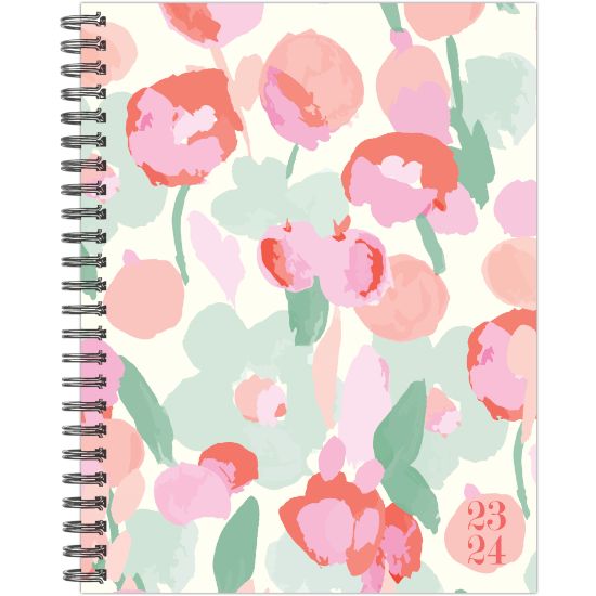 Picture of 2023-2024 Willow Creek Press Softcover Weekly/Monthly Academic Planner, 11-1/2in x 8in, Painted Blossoms, July 2023 To June 2024