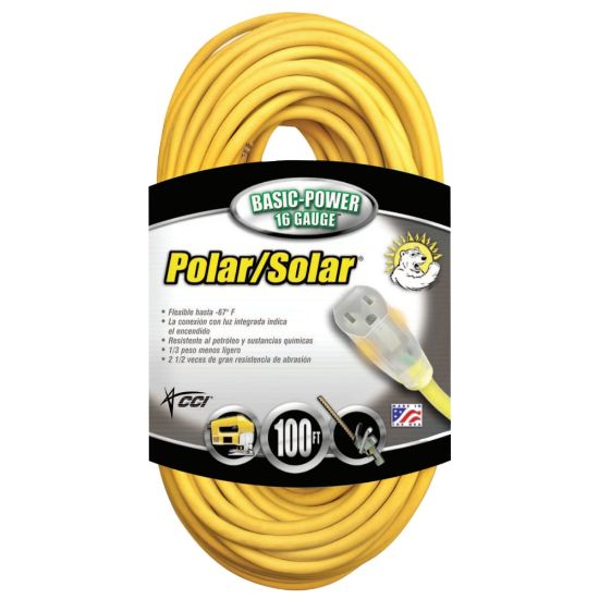 Picture of Southwire Polar/Solar Extension Cord, 100ft, Yellow, 172-01289