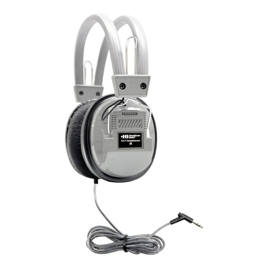 Picture of HamiltonBuhl SchoolMate Deluxe HA7 Mono/Stereo Headphones With 3.5mm Plug, Silver/Black