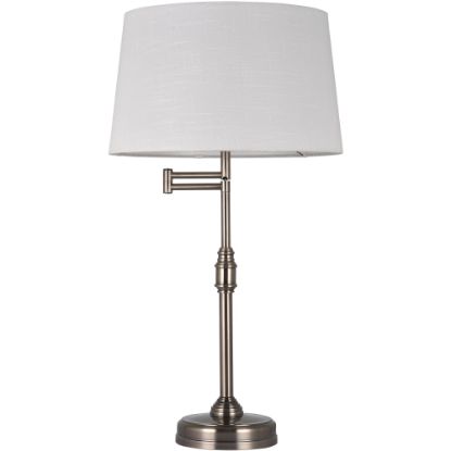 Picture of Adesso Simplee Swing Arm Table Lamps, 26-2/5inH, White/Antique Pewter, Set Of 2 Lamps