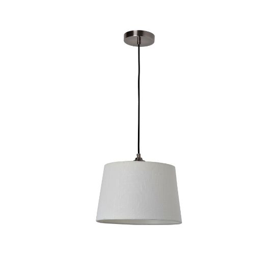 Picture of Adesso Simplee Hardwired Pendant Lamp, 13inW, White Shade/Antique Pewter Base