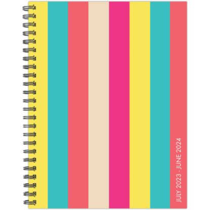 Picture of 2023-2024 Willow Creek Press Softcover Weekly/Monthly Academic Planner, 9in x 6-1/2in, Cabana Stripe, July 2023 To June 2024