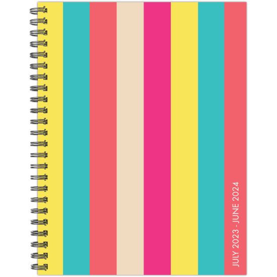 Picture of 2023-2024 Willow Creek Press Softcover Weekly/Monthly Academic Planner, 9in x 6-1/2in, Cabana Stripe, July 2023 To June 2024