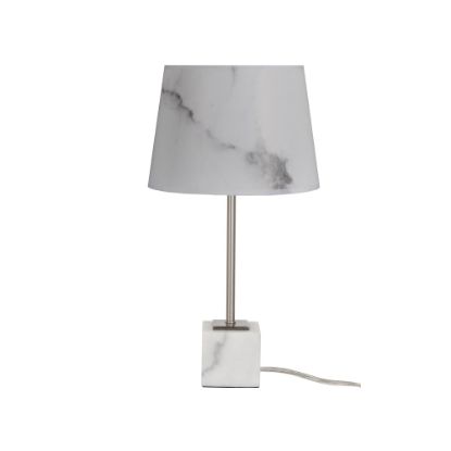 Picture of Adesso Simplee Marble Base Table Lamp, 18-1/2 in", Faux Gray Marble Paper/White