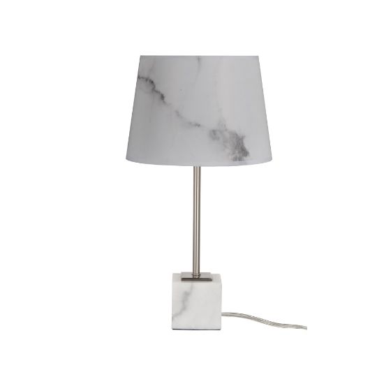 Picture of Adesso Simplee Marble Base Table Lamp, 18-1/2 in", Faux Gray Marble Paper/White