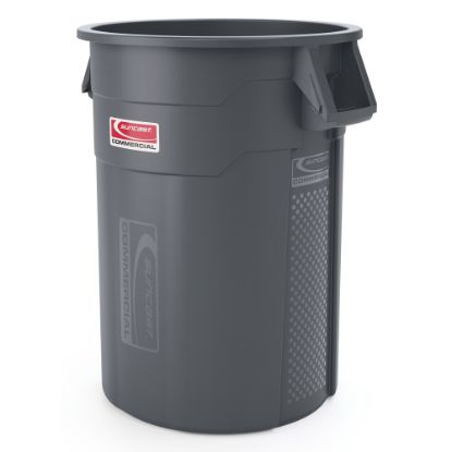 Picture of Suncast Commercial Oval HDPE Utility Trash Can, 55 Gallons, Gray