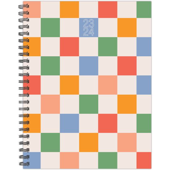 Picture of 2023-2024 Willow Creek Press Softcover Weekly/Monthly Academic Planner, 9in x 6-1/2in, Retro Checkers, July 2023 To June 2024