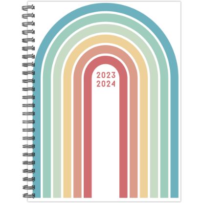 Picture of 2023-2024 Willow Creek Press Softcover Weekly/Monthly Academic Planner, 9in x 6-1/2in, Retro Rainbow, July 2023 To June 2024