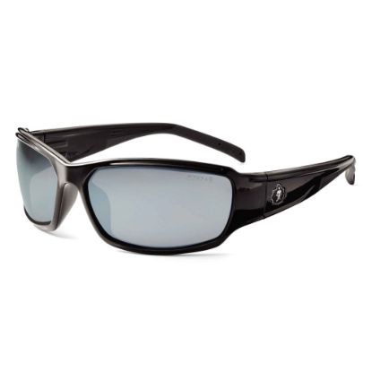 Picture of Ergodyne Skullerz Safety Glasses, Thor, Black Frame, Silver Mirror Lens