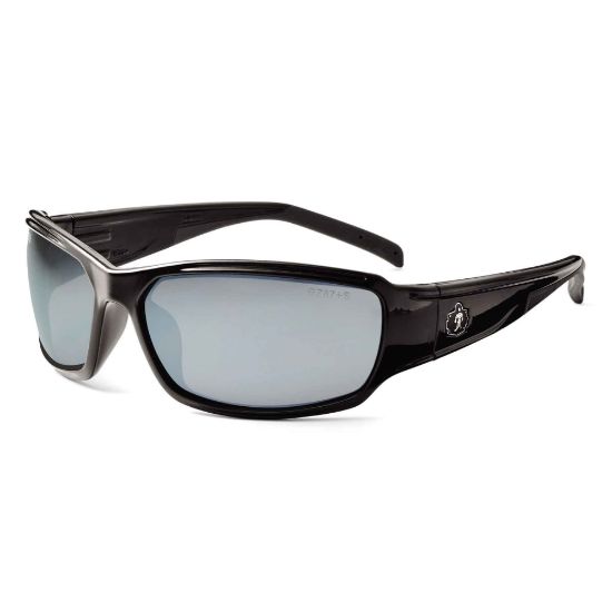 Picture of Ergodyne Skullerz Safety Glasses, Thor, Black Frame, Silver Mirror Lens