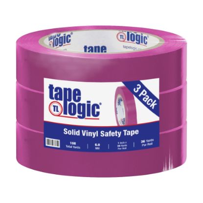 Picture of BOX Packaging Solid Vinyl Safety Tape, 3in Core, 1in x 36 Yd., Purple, Case Of 3