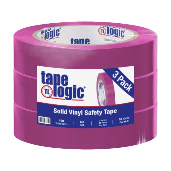 Picture of BOX Packaging Solid Vinyl Safety Tape, 3in Core, 1in x 36 Yd., Purple, Case Of 3