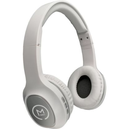 Picture of Morpheus 360 TREMORS Wireless On-Ear Headphones, Bluetooth Headset with Microphone, Bluetooth 5.0, Comfortable, HiFi Stereo, 8 Hour Playtime, White/Grey HP4500W - Stereo - Wired/Wireless - Bluetooth - 32 Ohm - White, Silver