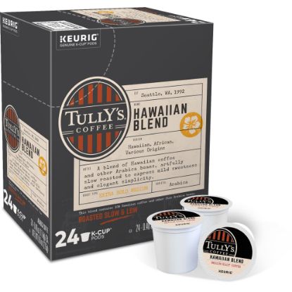 Picture of Tullys Coffee Single-Serve Coffee K-Cup Pods, Hawaiian Blend, Carton Of 24