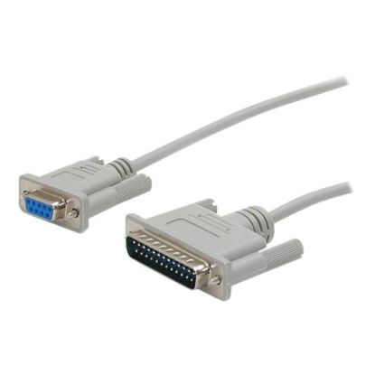 Picture of StarTech.com 10 ft Cross Wired DB9 to DB25 Serial Null Modem Cable - Null modem cable - DB-9 (F) - DB-25 (M) - 10 ft - Connect your serial devices, and transfer your files