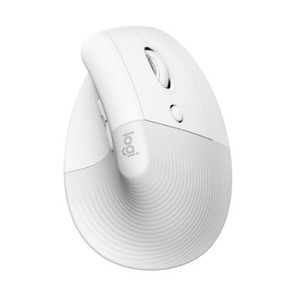 Picture of Logitech Lift Vertical Ergonomic Mouse (Off-white) - Optical - Wireless - Bluetooth/Radio Frequency - Off White - USB - 4000 dpi - Scroll Wheel - 6 Button(s) - Small/Medium Hand/Palm Size - Right-handed