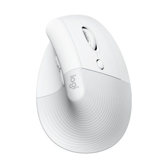 Picture of Logitech Lift Vertical Ergonomic Mouse (Off-white) - Optical - Wireless - Bluetooth/Radio Frequency - Off White - USB - 4000 dpi - Scroll Wheel - 6 Button(s) - Small/Medium Hand/Palm Size - Right-handed