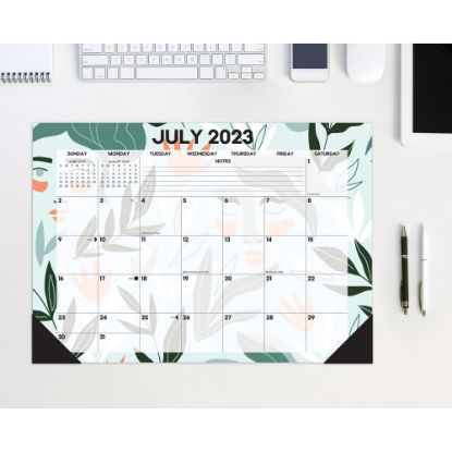 Picture of 2023-2024 Willow Creek Press Academic Monthly Desk Pad Calendar, 12in x 17in, Botanical Bliss, July 2023 To June 2024