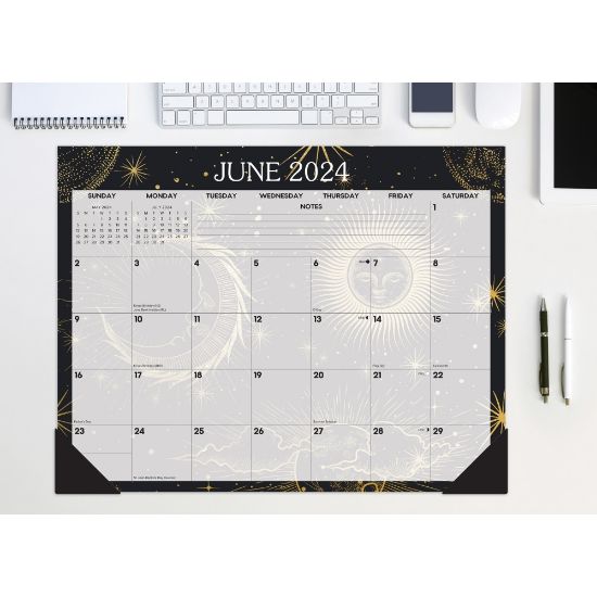 Picture of 2023-2024 Willow Creek Press Academic Monthly Oversized Desk Pad Calendar, 22in x 17in, Celestial, July 2023 To June 2024