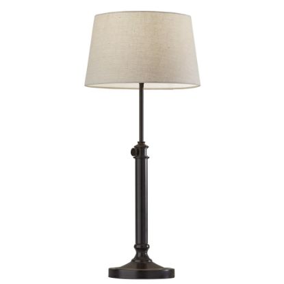 Picture of Adesso Simplee Mitchell 2-Piece Table Lamp Set, Natural Shades/Antique Black Bases