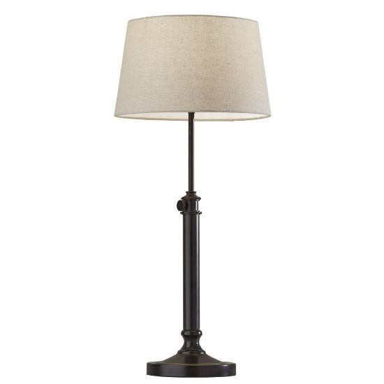 Picture of Adesso Simplee Mitchell 2-Piece Table Lamp Set, Natural Shades/Antique Black Bases