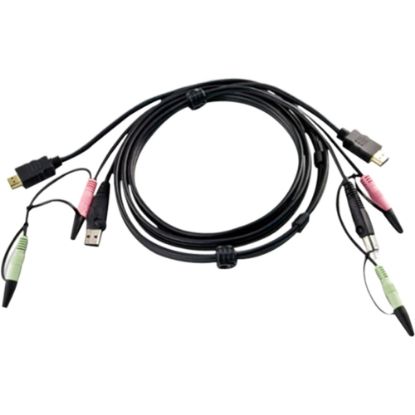 Picture of ATEN USB HDMI KVM Cable - 5.91ft HDMI/Mini-phone/USB KVM Cable for KVM Switch - Black