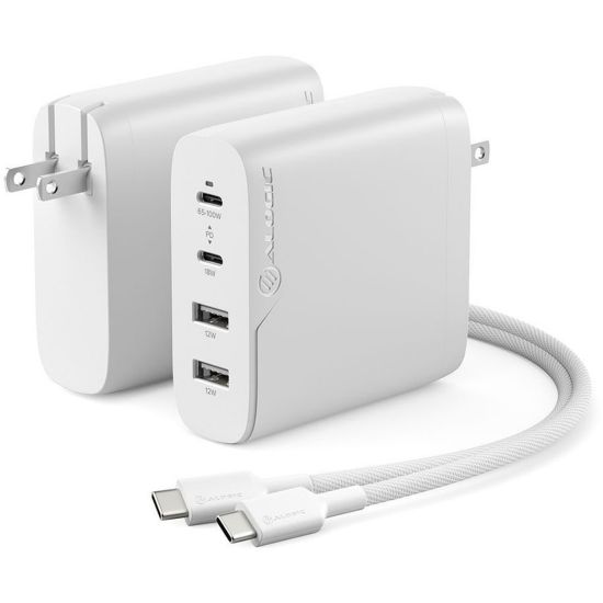 Picture of ALOGIC 4X100 Rapid Power 4 Port 100WGaNCharger - ALOGIC 4X100 Rapid Power 4 Port 100WGaNCharger -USB-C (Max. 100W) +USB-C (Max. 18) +USB-A (Max. 17W) +USB-A (Max. 17W) -Includes 2m USB-C Charging Cable