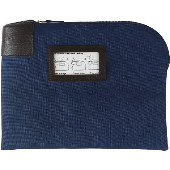 Picture of Sparco Locking Currency Bag - 8.50in Width x 11in Length - Navy - 1/Pack - Coin, Currency, Document