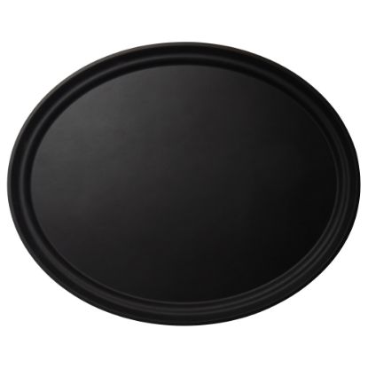 Picture of Cambro Camtread Oval Serving Trays, 27inW, Black, Pack Of 6 Trays