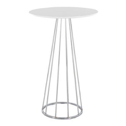 Picture of LumiSource Canary Contemporary Glam Bar Table, 42inH x 27inW x 27inD, Chrome/White