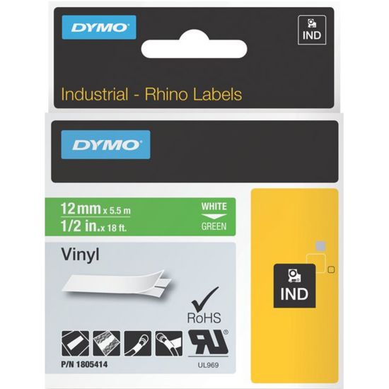 Picture of DYMO White 0n Green Color Coded Label, LJ7432