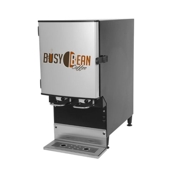 Picture of Hoffman Busy Bean 96-Cup Level Operated Cold Brew Coffee Dispenser, 25-1/2in x 12in, Silver/Black