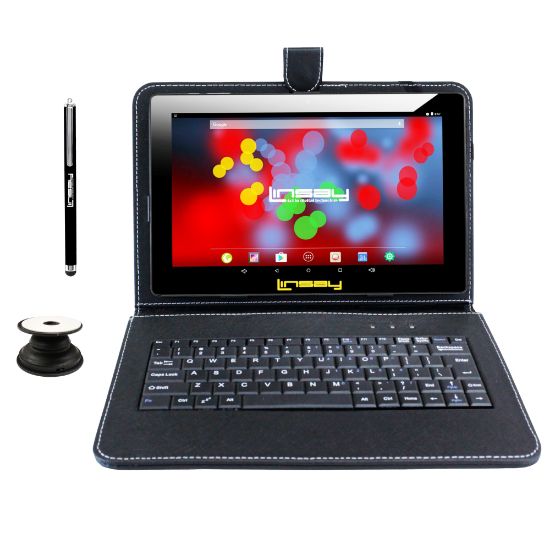 Picture of Linsay F10IPS Tablet, 10.1in Screen, 2GB Memory, 32GB Storage, Android 12, Black Keyboard