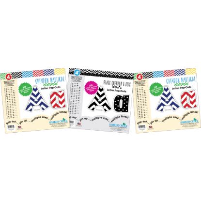 Picture of Barker Creek Letter Pop-Outs, 4in, Chevron, Set Of 765 Pop-Outs