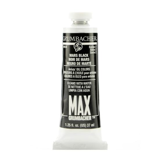 Picture of Grumbacher Max Water Miscible Oil Colors, 1.25 Oz, Mars Black, Pack Of 2