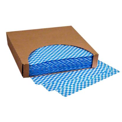 Picture of Checkered Basket Liners, Blue, Carton Of 5,000