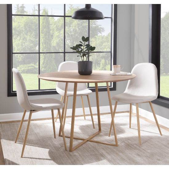 Picture of LumiSource Cosmo Contemporary Dining Table, 43-1/2inH x 43-1/2inW x 43-1/2inD, Natural