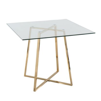 Picture of LumiSource Cosmo Contemporary Glam Square Dining Table, 36inH x 36inW x 36inD, Gold/Clear