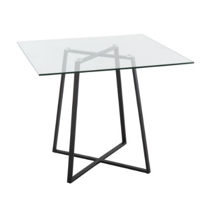 Picture of LumiSource Cosmo Contemporary Glam Square Dining Table, 36inH x 36inW x 36inD, Black/Clear