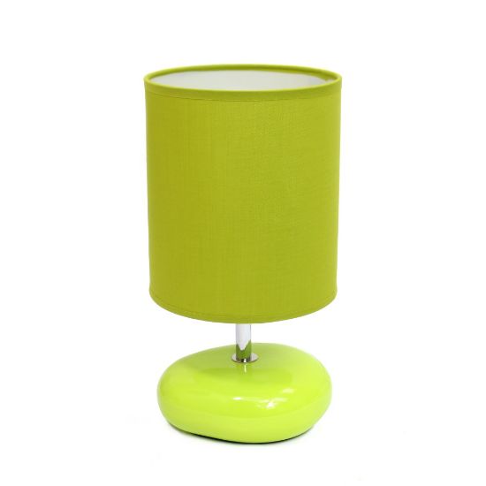 Picture of Simple Designs Stonies Small Stone Look Table Bedside Lamp, Green